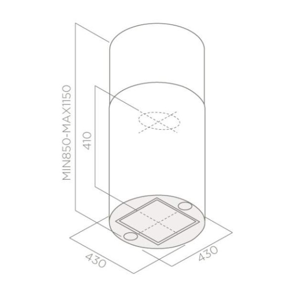 Фото - Вытяжка декоративная Elica TUBE PRO ISLAND WH MAT/A/43