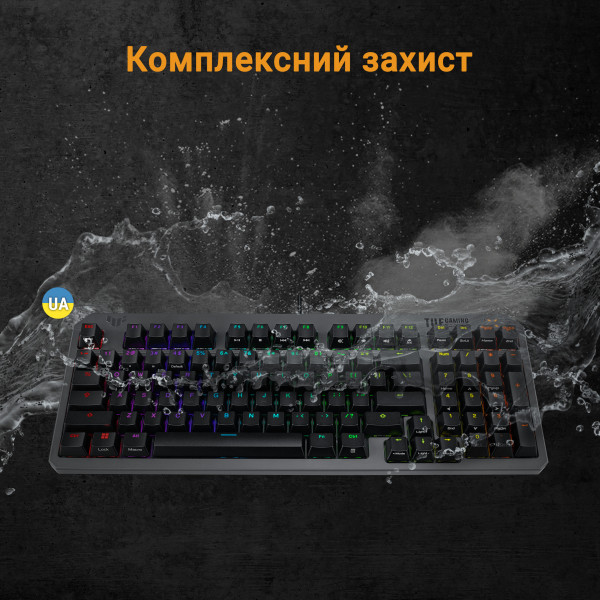 Фото - Клавиатура проводная игровая Asus TUF Gaming K3 Gen II 97key Optical-Mechanical RGB Switch USB-A EN/UK Black (90MP0390-BKMA00)