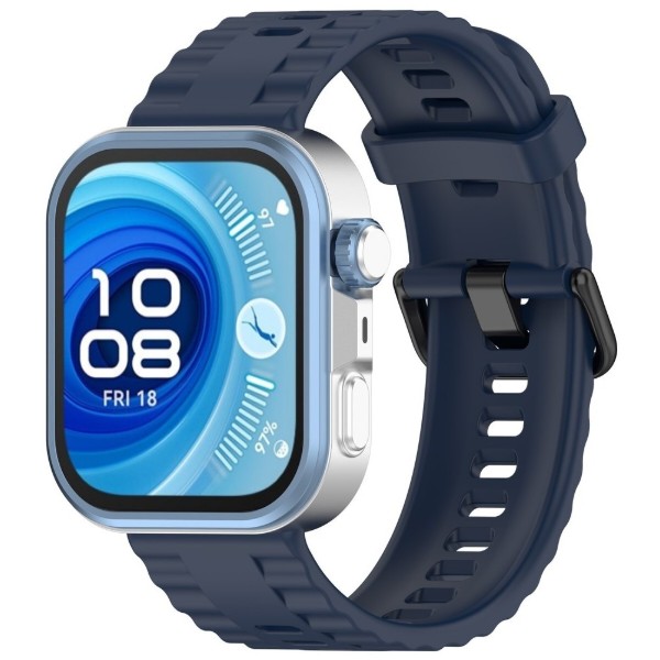 Фото - Ремінець для смарт-годинника BeCover Ribbed Tape for Huawei Watch Fit 3 / Fit 4 / Fit 4 Pro Deep Blue (714113)"