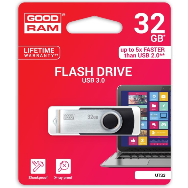 Фото - Флеш USB Goodram UTS3 Twister 32GB USB 3.0 Black (UTS3-0320K0R11)
