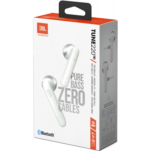 Фото - Наушники вкладыши беспроводные TWS JBL Tune 220TWS White (JBLT220TWSWHT)