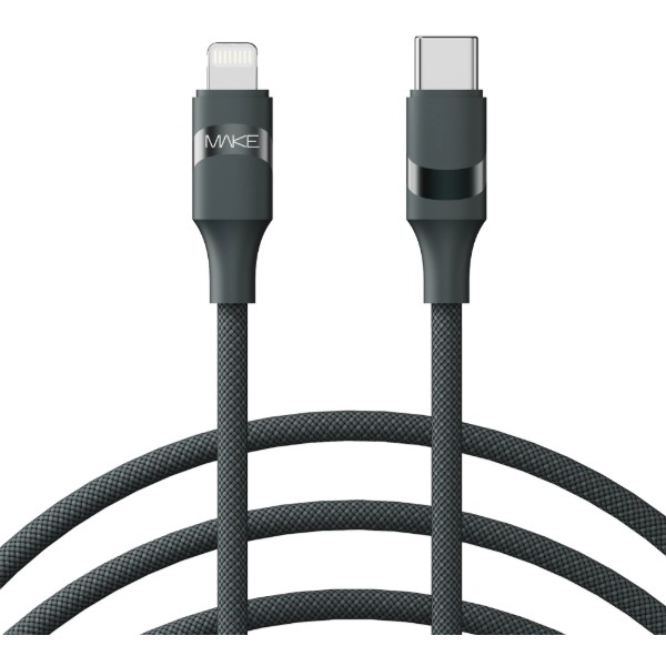 Фото - Кабель MAKE Type-C to Lightning 30W 1м Braid Black (MCB-LB2BK)