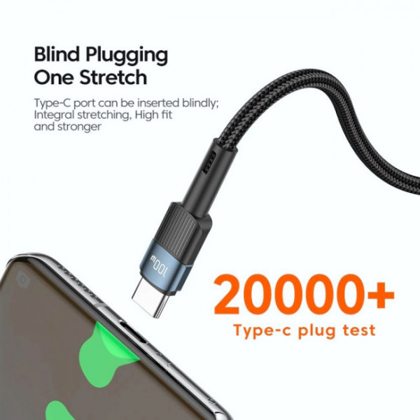 Фото - Кабель синхронізації даних Essager Star 100W USB Charging Cable Type C to Type C 1m Blue (EXCTT1-XC03)