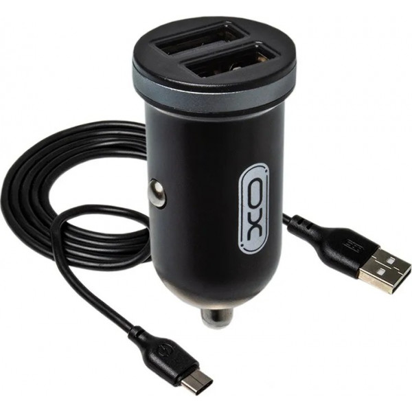 Фото - Автомобільний зарядний пристрій XO 2.1A/2 USB + microUSB Black (TZ08-M-BK)