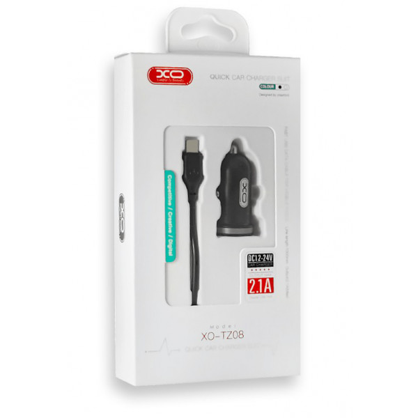 Фото - Автомобільний зарядний пристрій XO 2.1A/2 USB + microUSB Black (TZ08-M-BK)