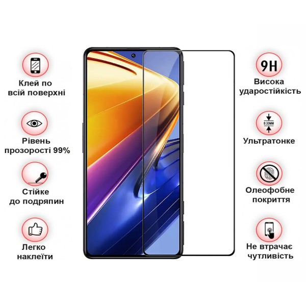 Фото - Захисне скло для смартфону BeCover Poco F4 Black (709274)