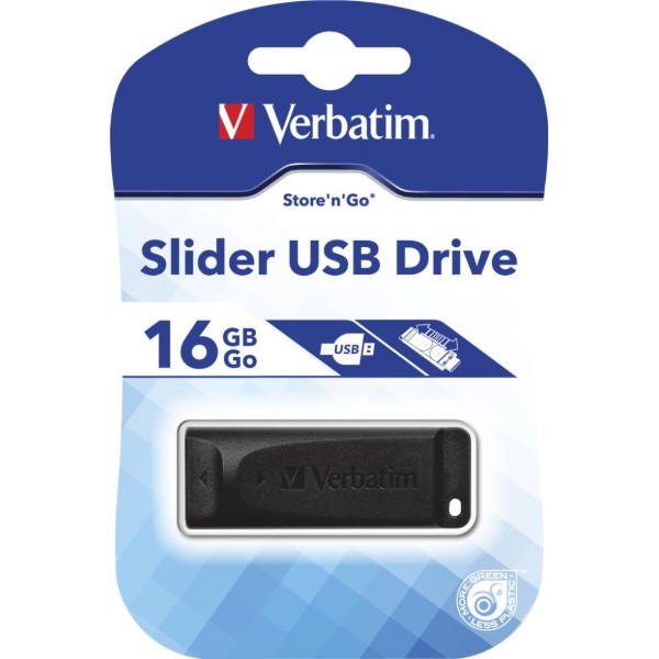 Фото - Флеш USB Verbatim Slider 16GB USB 2.0 Black (98696)