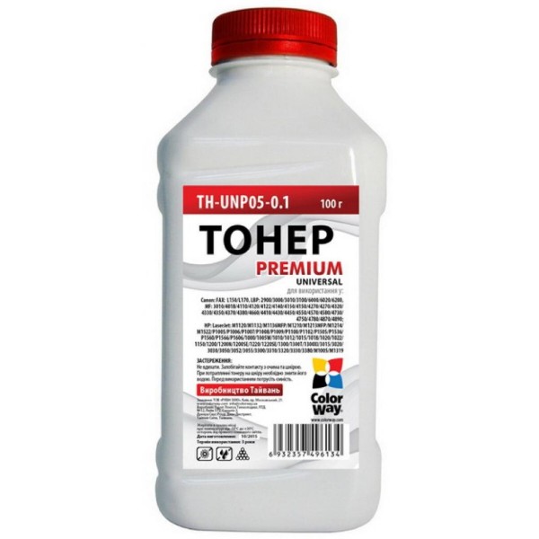 Фото - Тонер для заправки картриджа Colorway (TH-U05-0.1) HP LJ P1005/1102/1010/2035 Premium Universal 100 г