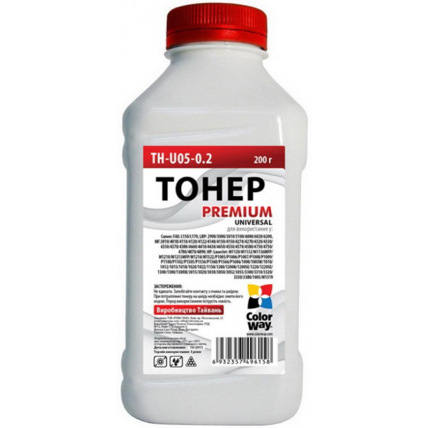 Фото - Тонер для заправки картриджа Colorway (TH-U05-0.2) HP LJ P1005/1102/1010/2035 Premium Universal 200 г