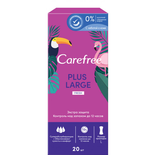 Фото - Прокладки гігієнічні Carefree Plus Large Fresh 20 шт. (3574661487564)