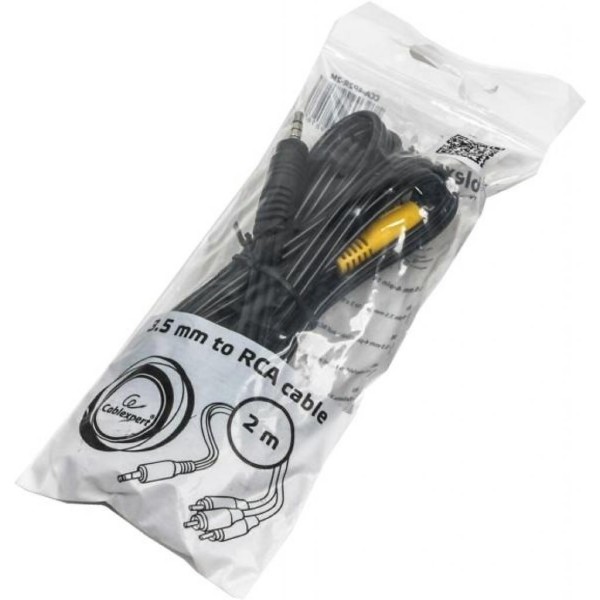 Фото - Кабель 3.5 мм - RCA Cablexpert 3.5мм - 3хRCA 2m Black (CCA-4P2R-2M)