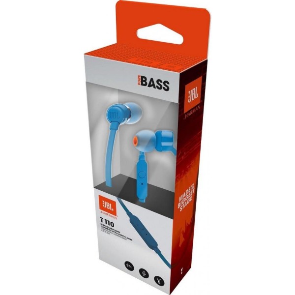 Фото - Навушники вкладиші JBL T110 Blue (JBLT110BLU)