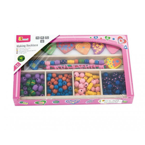 Фото - Набір для виготовлення декору Viga Toys Намисто з сердечок (52729)