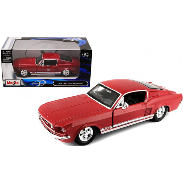 Фото - Колекційна машинка 1:24 Maisto Ford Mustang GT 1967 червоний (31260 red)