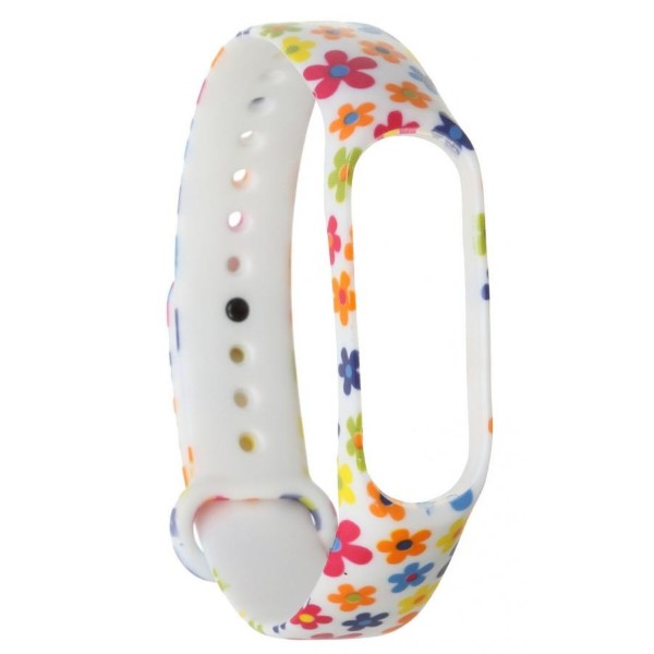Фото - Ремінець для фітнес-браслету Armorstandart Xiaomi Mi Band 4/3 White Flowers (ARM52062)