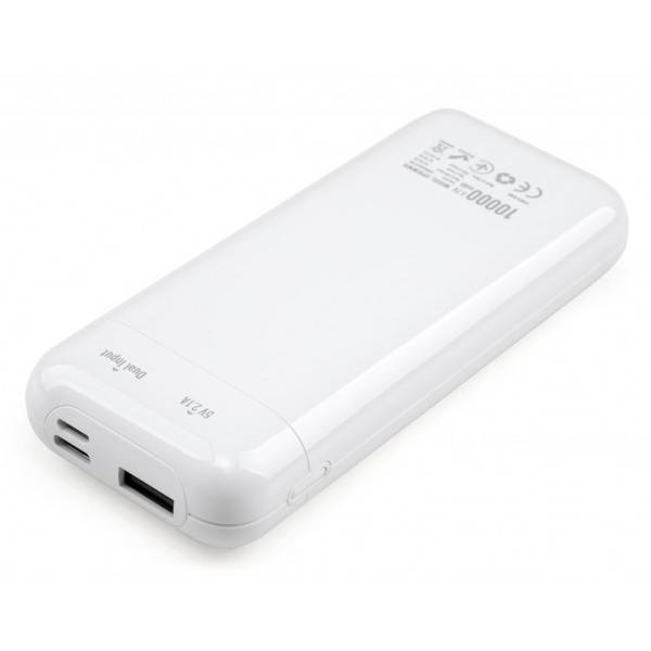 Фото - Батарея мобільна Vinga 10000 mAh glossy White (VPB1MWH)