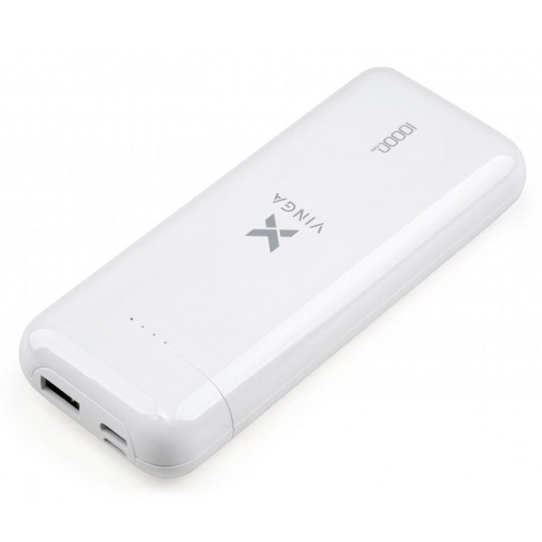 Фото - Батарея мобільна Vinga 10000 mAh glossy White (VPB1MWH)