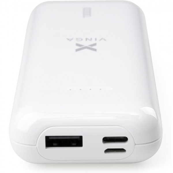 Фото - Батарея мобільна Vinga 10000 mAh glossy White (VPB1MWH)
