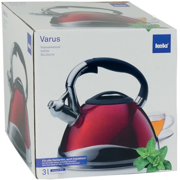Фото - Чайник металевий Kela Varus Red 3 л (11658)