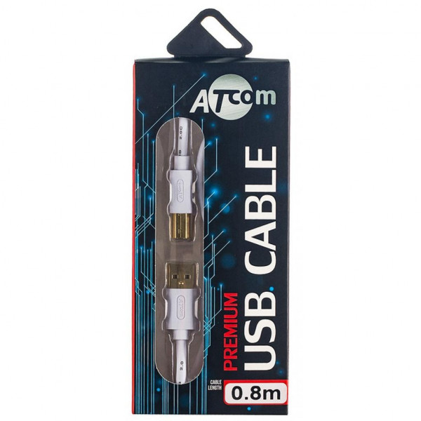 Фото - Кабель USB type A - USB type B Atcom USB 2.0 AM/BM 0.8m (14370)