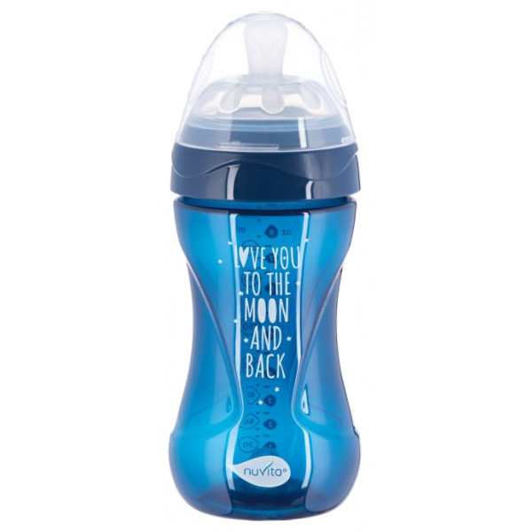Фото - Пляшка для годування Nuvita Антиколікова Mimic Cool 250 мл Dark Blue (NV6032NIGHTBLUE)