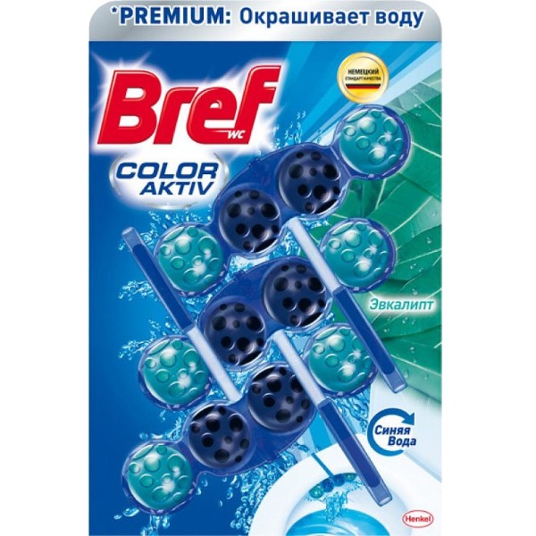 Фото - Туалетный блок Bref Цветная вода Эвкалипт 3х50 г (9000101352986)