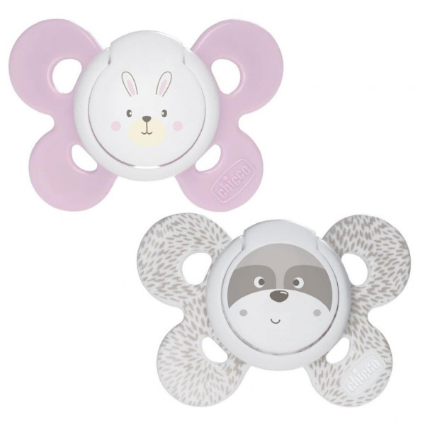 Фото - Ортодонтическая пустышка Chicco Physio Comfort 0-6 мес 2 шт. розовая (74931.11.00.00)