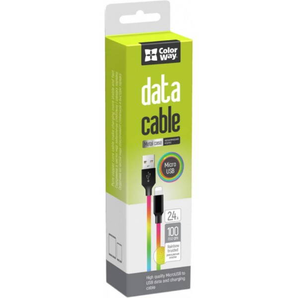 Фото - Кабель Colorway USB 2.0 AM to Micro 5P 1.0m Multicolor (CW-CBUM017-MC)
