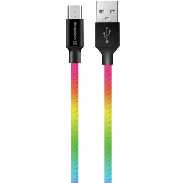 Фото - Кабель Colorway USB 2.0 AM to Micro 5P 1.0m Multicolor (CW-CBUM017-MC)