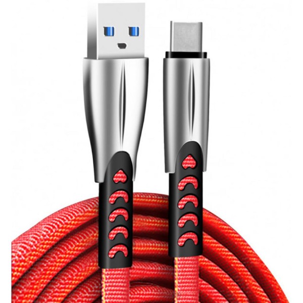 Фото - Кабель Colorway USB 2.0 AM to Type-C 1.0m Zinc Alloy Red (CW-CBUC012-RD)