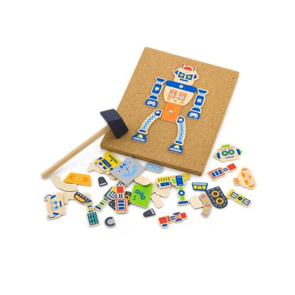 Фото - Набор для изготовления аппликаций Viga Toys Деревянная - Робот (50335)