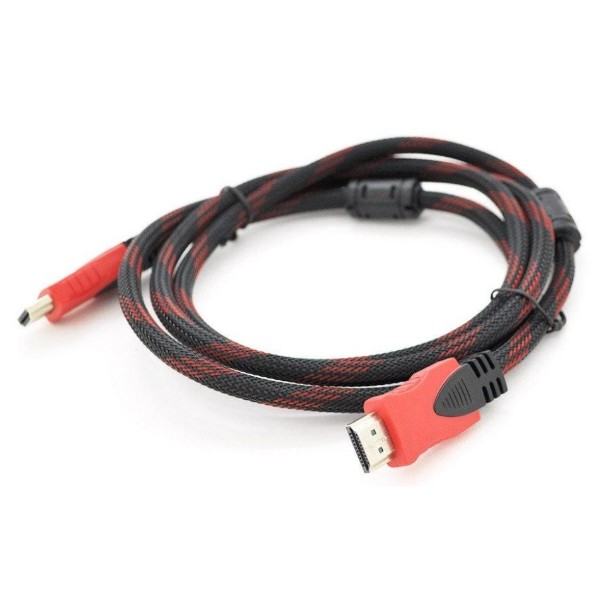 Фото - Кабель HDMI Merlion HDMI to HDMI 1.5m v1.4 OD-7.4mm Black/Red (YT-HDMI(M)/(M)NY/RD-1.5m)