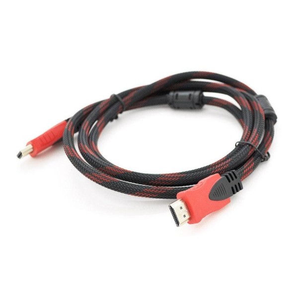 Фото - Кабель HDMI Merlion HDMI to HDMI 15.0m v1.4 OD-7.4mm Black/Red (YT-HDMI(M)/(M)NY/RD-15m)