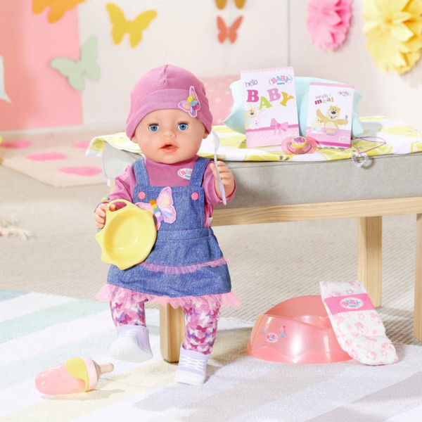 Фото - Интерактивный пупс Zapf Кукла Baby Born серии ''Нежные объятия'' - Джинсовый Лук (43 cm, с аксессуарами) (831298)