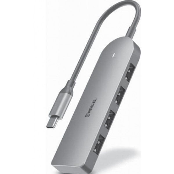 Фото - Хаб USB REAL-EL CQ-415 Space Grey (EL123110001)