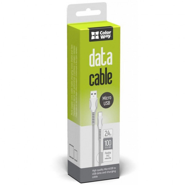 Фото - Кабель Colorway USB 2.0 AM to Micro 5P 1.0m Line-Drawing White (CW-CBUM028-WH)