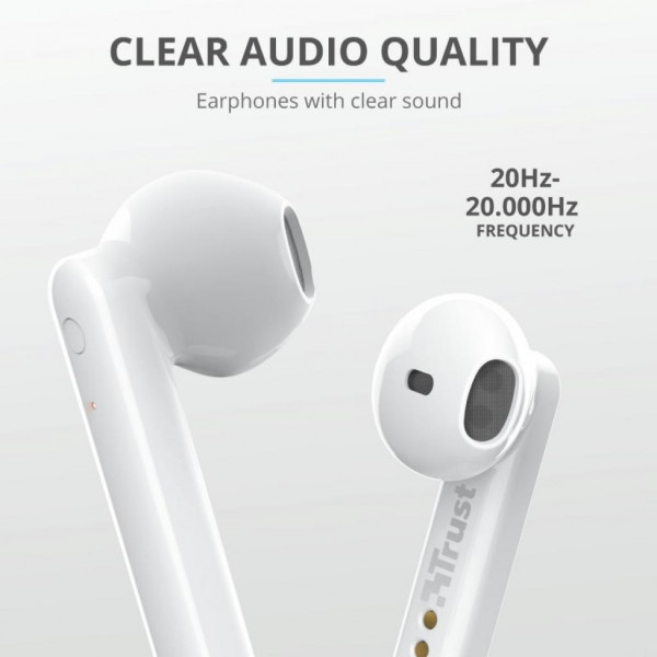 Фото - Наушники вкладыши беспроводные TWS Trust Primo Touch True Wireless Mic White (23783)