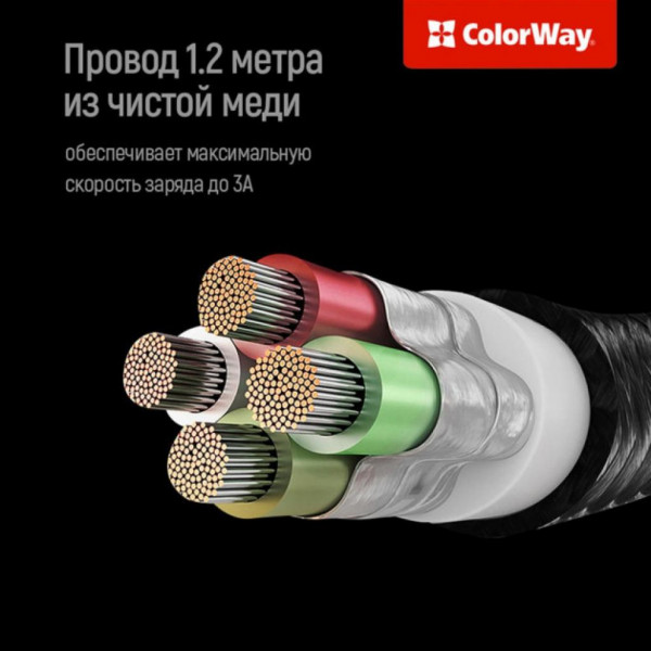 Фото - Кабель Colorway USB 2.0 AM to Lightning + Micro 5P + Type-C 4.0A (20W) (CW-CBU3003-GR)