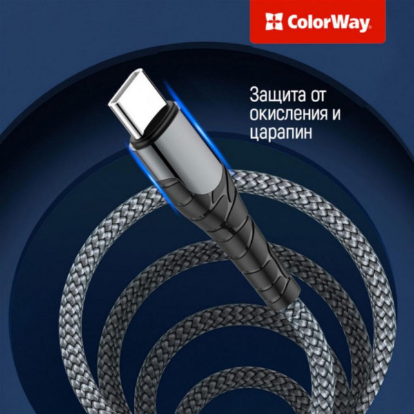Фото - Кабель синхронизации данных Colorway USB Type-C to Lightning 2.0m (CW-CBPDCL036-GR)
