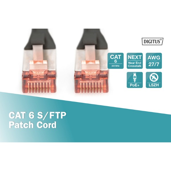 Фото - Кабель патч-корд Digitus CAT 6 S-FTP 0.25 м Black (DK-1644-0025/BL)