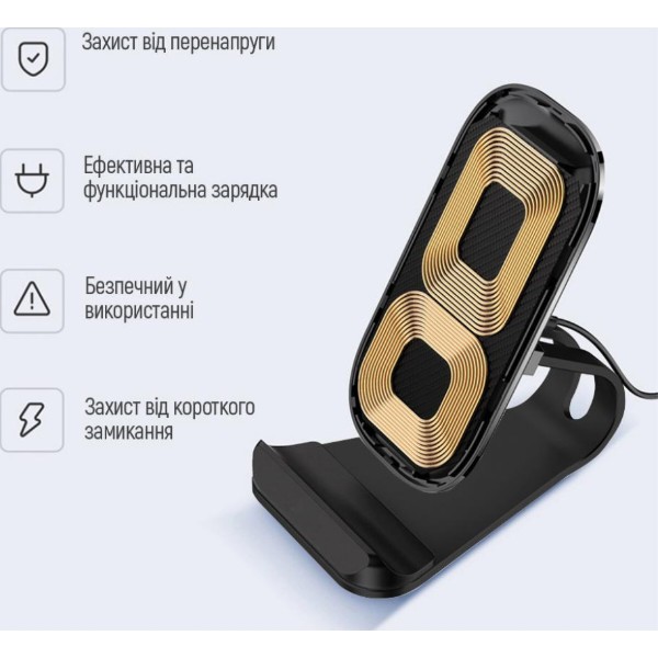 Фото - Беспроводное зарядное устройство Colorway Wireless Stand 10W Blue (CW-CHW30Q-BL)