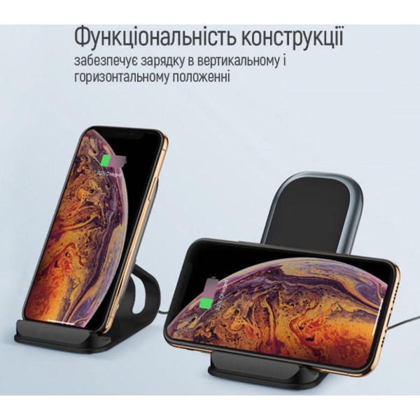 Фото - Беспроводное зарядное устройство Colorway Wireless Stand 10W Blue (CW-CHW30Q-BL)