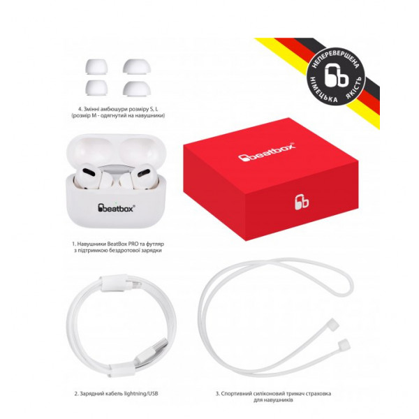 Фото - Навушники вкладиші бездротові TWS BeatBox Pods Pro 1 Wireless Charging White (bbppro1wcw)
