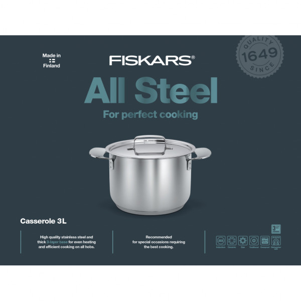 Фото - Кастрюля Fiskars All Steel 3 л (1023766)