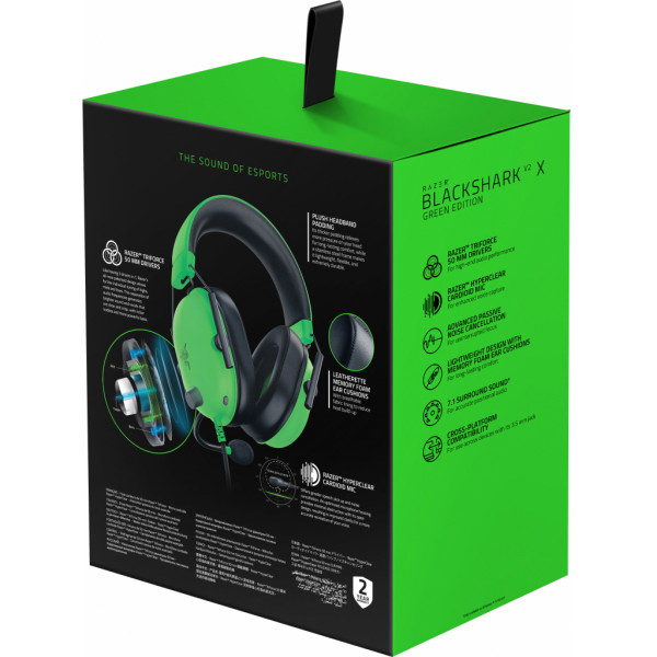 Фото - Гарнітура дротова ігрова Razer Blackshark V2 X, Green (RZ04-03240600-R3M1)