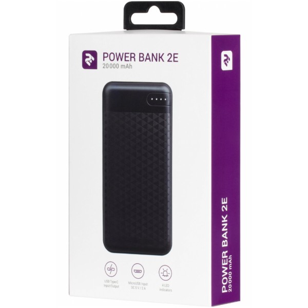 Фото - Батарея мобільна 2E 20000mAh PD+QC 3.0 18W Black (2E-PB2004PD-Black)