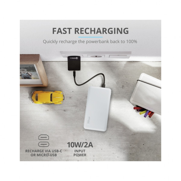 Фото - Батарея мобильная Trust Primo 10000 mAh White (23896)