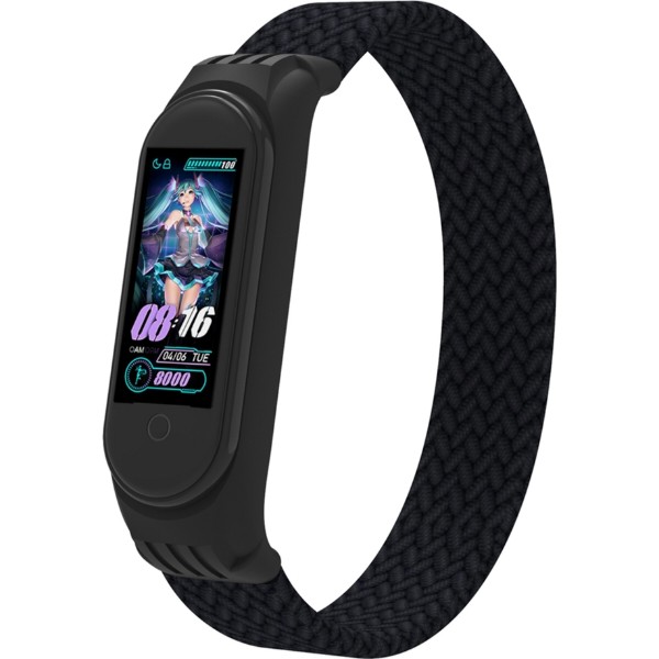 Фото - Ремінець для фітнес-браслету Armorstandart Braided Solo Loop for Xiaomi Mi Band 4/5/6 Black size M (ARM58769)