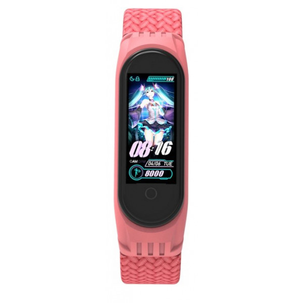 Фото - Ремінець для фітнес-браслету Armorstandart Braided Solo Loop for Xiaomi Mi Band 7/6/5/4 Pink size S (ARM59181)
