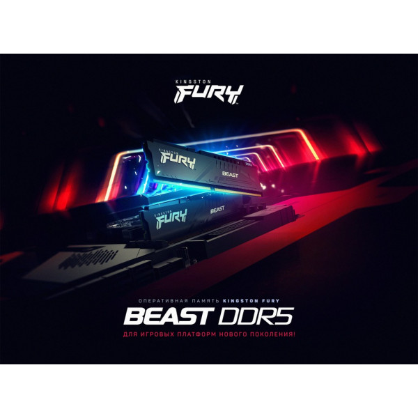 Фото - Память DDR Kingston DDR5 2x16GB/6000 Fury Beast Black (KF560C40BBK2-32)